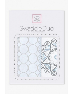 Набор пеленок SwaddleDesigns Swaddle Duo, Blue Mod Medallion