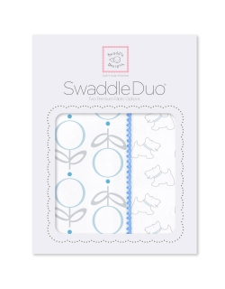 Набор пеленок SwaddleDesigns Swaddle Duo Blue Little Doggie