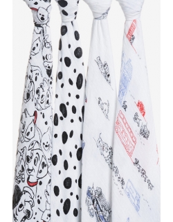 Муслиновые пеленки Aden&Anais для новорожденных большие, набор 4, Disney Dalmatians