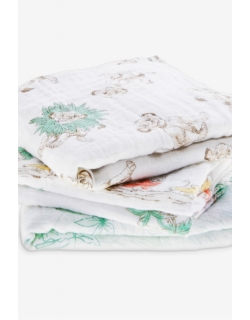 Муслиновые пеленки для новорожденных средние Aden&Anais, набор 3, Disney Lion King