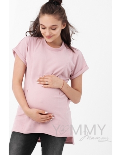 Футболка для беременных и кормящих, розовая
