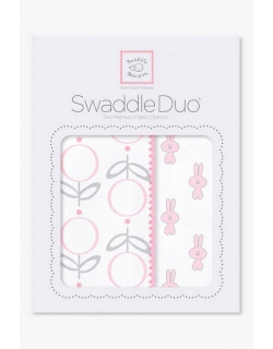 Набор пеленок SwaddleDesigns - Swaddle Duo Pink Little Bunnie