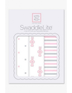 Набор пеленок SwaddleDesigns Swaddle Lite, Pstl Pink Little Bunnie