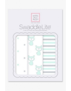 Набор пеленок SwaddleDesigns Swaddle Lite Pstl SeaCrystal Little Fox