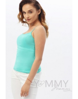 Топ на бретельках для кормящих и беременных, ментоловый