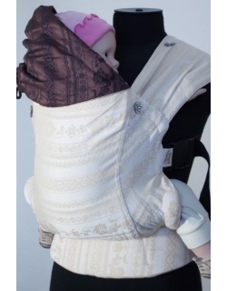 Эрго-рюкзак шарфовый с бамбуком двусторонний Karaush, Baked Milk/Black Coffee