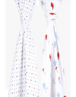 Пеленки муслиновые для новорожденных большие, Bébé au Lait Bowler/Polka