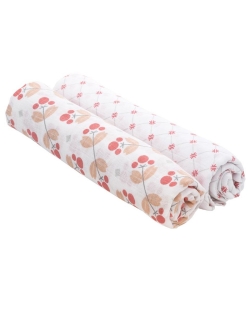 Пеленки муслиновые для новорожденных Bébé au Lait большие набор 2, Dewberry/Lattice