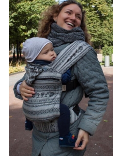 Эрго-рюкзак Карауш шарфовый с бамбуком, Elegance Black