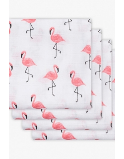 Муслиновые пеленки для новорожденного Jollein средние, Tropical Flamingo