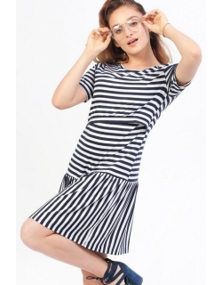 Платье Платье для кормящих и беременных с воланом, в полоскус воланом в полоску для кормящих