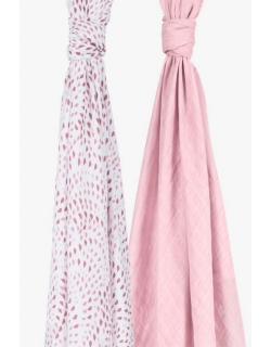 Пеленки муслиновые для новорожденных Bébé au Lait большие набор 2, Rose Quartz/Petal