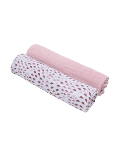 Пеленки муслиновые для новорожденных Bébé au Lait большие набор 2, Rose Quartz/Petal
