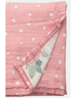 Одеяло из муслина с бамбуком Bebe au Lait, цвет Rosy and Dewdrops