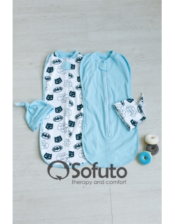 Детская пеленка-кокон трикотажная, Light Blue