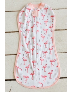 Пеленка кокон на молнии трикотажная, Flamingo
