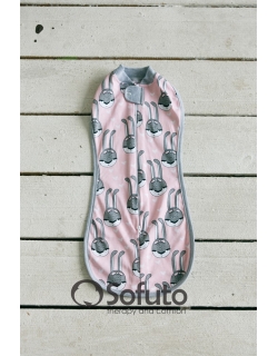 Пеленка кокон для детей трикотажная, Pink Rabbit