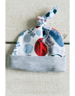 Шапочка-узелок для новорожденного, Football