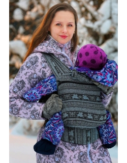 Эрго-рюкзак шарфовый с бамбуком Карауш растущий, Grass