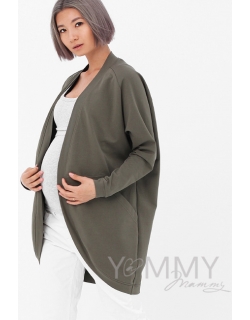 Кардиган для беременных и кормящих с карманами, цвет хаки