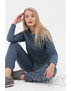 Костюм для беременных и кормящих, индиго меланж