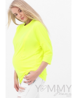 Лонгслив для кормящих и беременных, жёлтый неон
