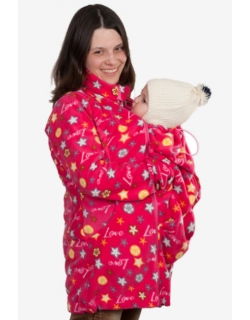 Флисовая слингокуртка и куртка для беременных, розовые звезды