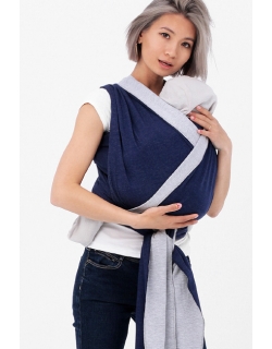 Слинг-шарф трикотажный двусторонний, серый/темно-синий