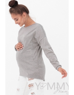 Джемпер для кормящих и беременных, цвет серый меланж