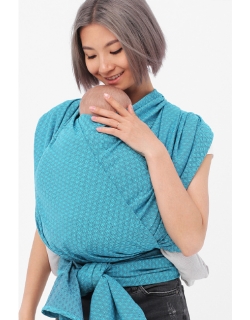 Слинг-шарф алмазного плетения YammyMammy, бирюзовый/темно-серый