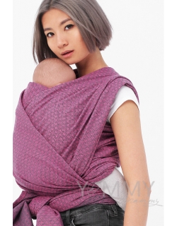 Слинг-шарф алмазного плетения YM, розовый/темно-серый