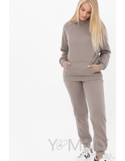 Костюм для кормящих и беременных утепленный, цвет капучино