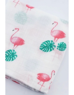 Муслиновая пеленка для новорожденных с бамбуком Diva большая, Flamingo Bamboo