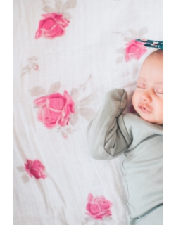 Муслиновая пеленка для новорожденных с бамбуком Diva большая, Rose Bamboo
