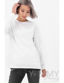 Джемпер для беременных и кормящих с вертикальными молниями, экрю