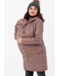 Слингокуртка зимняя 3 в 1, темно-бежевая стеганая