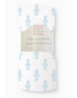Пеленка детская тонкая SwaddleDesigns Маркизет Little Bunnie Pstl Blue