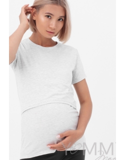 Футболка для беременных и кормящих, цвет серый меланж