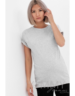 Футболка для кормящих и беременных, серый меланж