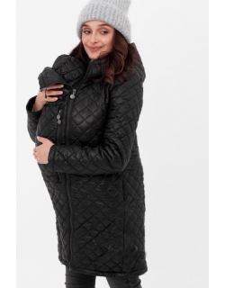 Слингокуртка зимняя 3 в 1, черная стеганая