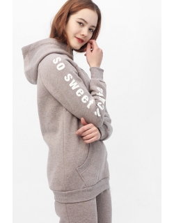 Костюм для беременных и кормящих с начесом, коричневый