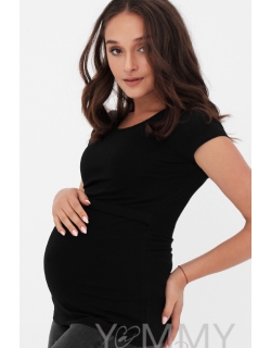 Футболка для кормящих и беременных, цвет черный