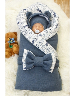 Комплект на выписку для новорожденного холодная зима Indigo Dogs melanzh (7 предметов)