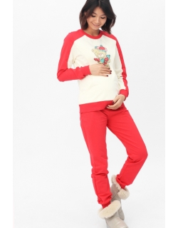 Костюм для беременных и кормящих "Мишка", коралловый