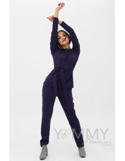Костюм для беременных и кормящих из плотной вискозы, цвет фиалковый