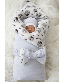 Комплект на выписку для новорожденных зимний Light grey bears (7 предметов)