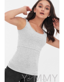 Майка для кормящих и беременных, серый меланж