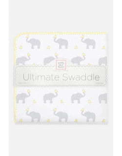 Фланелевая пеленка для новорожденного SwaddleDesigns, PY Elephants/Chicks