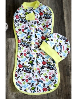 Пеленка кокон для детей трикотажная утепленная, Swaddler Cosmos