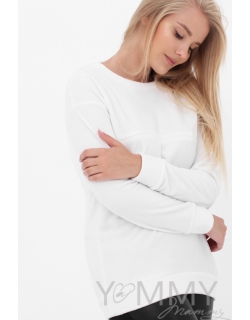 Толстовка для кормящих и беременных флисовая, белая